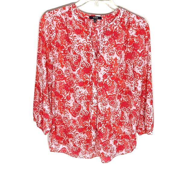 NYDJ 15 Bundle Pack 3/4 Sleeve Mandarin-Collar Pleated Blouse Different Print XS - Picture 13 of 15